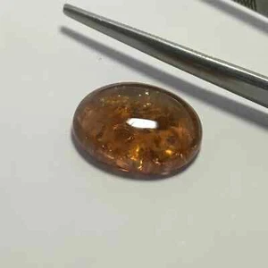 Natural honey tourmaline cabochon gemstone gorgeous good oval shape 6 carat - Picture 1 of 4