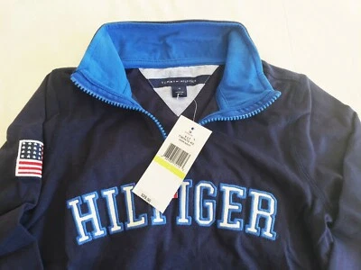 Pullover TOMMY HILFIGER Niños TALLA 4 Manga Larga Cuarto Cremallera NUEVO CON ETIQUETAS Foto 1 de 4