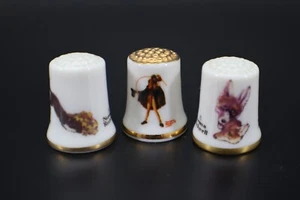 Norman Rockwell THIMBLES Set of 3 Gorham Fine China Limited Edition USA - Picture 1 of 12