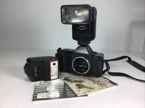 Canon T70 35mm Camera Body, Vivitar 2500, Canon 244T. Parts/Repair. NOT WORKING - Picture 1 of 12