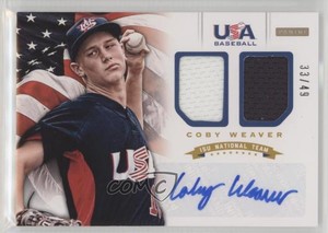 2012 USA Baseball National Team 15U Combo Jersey Signatures /49 Coby Weaver Auto