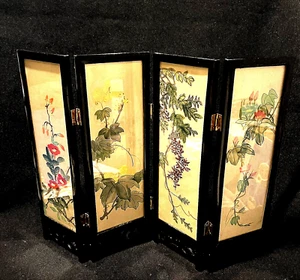 Asiatische Keramik Tischplatte Mini 4-Panel Trennwand lackiert - Bild 1 von 4