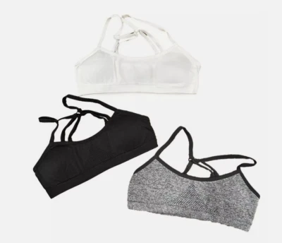 Sutiã sem costura Hanes feminino pacote bônus 2 + 1 - Preto/branco/cinza G - (alças finas) - Imagem 1 de 4