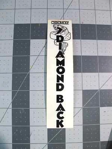 vtg 1980s 1990s BMX sticker Diamondback vertical Chromoly black on clear - Picture 1 of 2