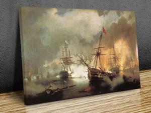 La Batalla de Navarino Ivan Aivazovsky montado lienzo impresión arte o impresión solamente - Imagen 1 de 10