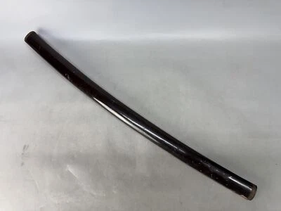 Y8553 SAYA Wakizashi scabbard black lacquer inlay Japan antique samurai katana - Image 1 of 4