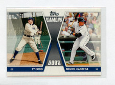 2011 TOPPS DIAMOND DUOS # DD-CC   TY COBB & MIGUEL CABRERA