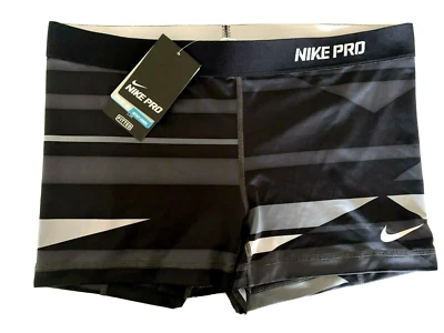 NEW! NIKE PRO [XL] Women's 2.5" COMPRESSION Gym/Run Shorts-Black/Grey 453650-060 - Image 1 of 3