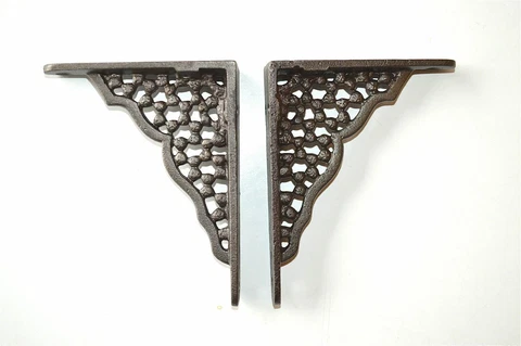 A PAIR OF SMALL HONEYCOMB SHELF BRACKETS CAST IRON WALL SHELF BRACKET Cover