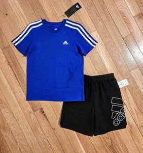 NEW ADIDAS Little Boy Cotton Tee & Short Set (sz 7) - Picture 1 of 4
