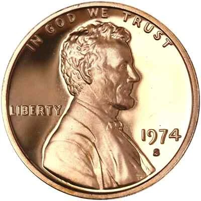 1974 S PROVA de Lincoln Memorial Cent perfeito com frete e rastreamento - Imagem 1 de 2