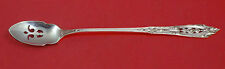Rose Point By Wallace Sterling Silver Olive Spoon Pierced Long 7 1/2" Custom