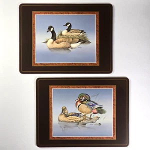 Rare VTG  Set of 2 Pimpernel Place Mats Heritage Duck Fowl Canada Geese Woodduck - Picture 1 of 7