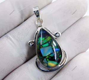 Ciondolo in argento sterling 925 opale monarca di fuoco 25 ct bellissimo cion... - Foto 1 di 11