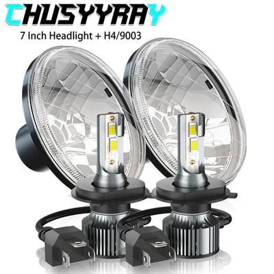 Par de faros LED de 7 pulgadas para camioneta Ford Mustang 1965-1973 F100 Pikcup Chevy Foto 1 de 4