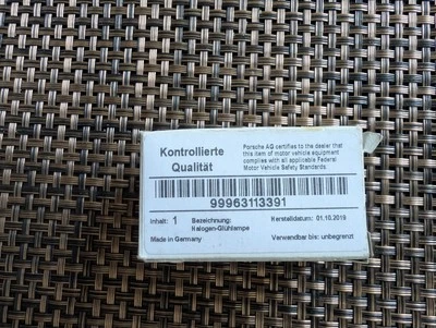 Porsche 1997-2019 genuino - Bombilla 999-631-133-91 Foto 1 de 3