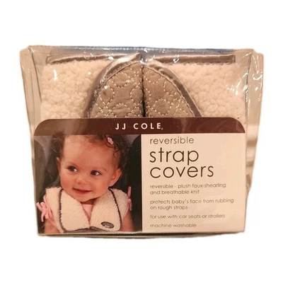 JJ Cole Reversible Plush STRAP COVERS Infant Baby Toddler Car Seat Stroller - Image 1 of 2
