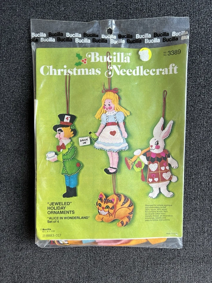 Bucilla Felt Ornament Kit Alice in Wonderland Christmas 3389
