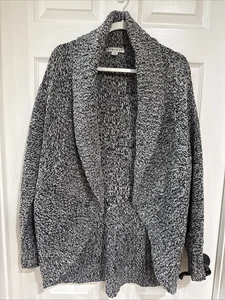 Ava & Viv Damen Gr. X Langarm vorne offen Grobstrick Cardigan schwarz/weiß - Bild 1 von 6