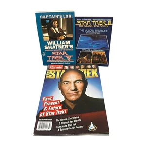 Lot 3 Star Trek Book/Magazine Captains Log Vulcan Treasure Plot It Yourself Best - Foto 1 di 7