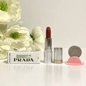 Prada Monochrome #R28 FUOCO Hyper Matte Lipstick Mini Trial Size 1.3g/0.04oz Neu im Karton - Bild 1 von 5