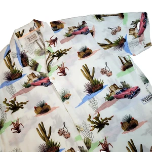 Scotch & Soda Desert Print Camp Shirt Mens Size Large Button Up Short Sleeve - Picture 1 of 13