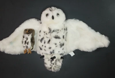 Fundations Snowy Owl Baby Echo Puppet Folkmanis Plush Rotating Head - Image 1 of 4