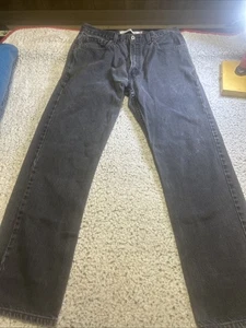 Vintage Levis 505 Jeans Herren 33x32 schwarz Denim gerades Bein Reißverschluss Fly Made USA 90s - Bild 1 von 13