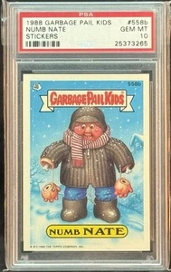 1988 GARBAGE PAIL KIDS SERIES 14 #558B NUMB NATE PSA 10 GEM MINT - Picture 1 of 2