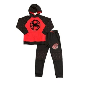 Marvel Boy's Spiderverse Full Zip Long Sleeve Active Hoodie and Pant Set - Picture 1 of 3