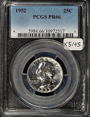 1952 George Washington Silver Quarter Proof 25C PCGS PR66 / HARD TO FIND /UNC - Image 1 of 4