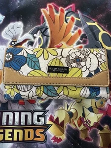 Kate Spade New York Floral Canvas Continental Wallet Tan Leather Trim  - Picture 1 of 14