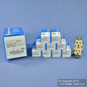 10 Leviton Ivory LEV-LOK INDUSTRIAL Receptacles Duplex Outlets 20A M5362-I - Picture 1 of 6