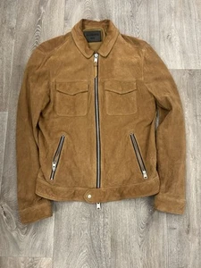 Brown Leather Suede Trucker Style Jacket - Picture 1 of 8