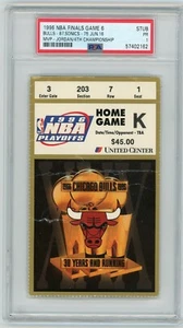 Boleto de la final de la NBA 1996 PSA MICHAEL JORDAN CUARTO TÍTULO ¡Juego 6 de los Chicago Bulls! - Imagen 1 de 2