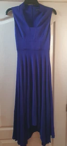 Karen Millen Tailored Maxi Dress Waterfall Hem Sleeveless Purple Size 8 BNWT - Picture 1 of 12