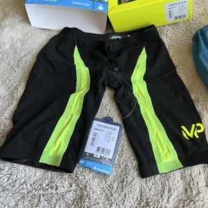 Neu Michael Phelps Xpresso Competition Jammer schwarz/gelb Herren 30 Neu im Karton FINA - Bild 1 von 6