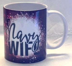 Custom Printed 11 oz Coffee Mug Cup Wife Military Red - Picture 1 of 2