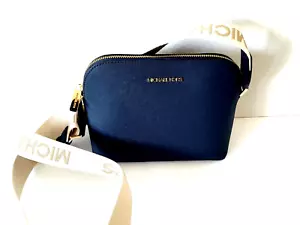 Michael Kors Umhängetasche Cindy Leder Large Dome mit MK Logo Riemen Navy NEU🎀 - Bild 1 von 20