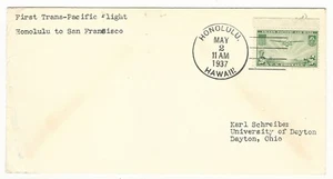 Usa: 1937; First Transpacific flight, Honolulu to San Francisco, EBN128 - Picture 1 of 2