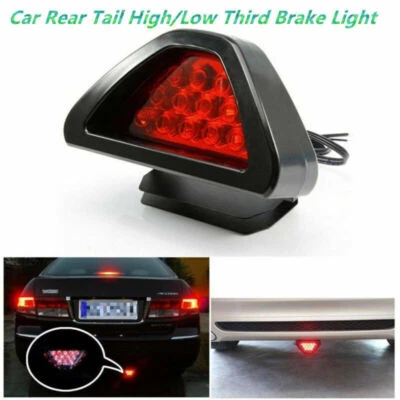 1PC F1 style 12LED Rear Tail Brake Stop Light Third Strobe Fog DRL Red Lens Lamp - Image 1 of 4