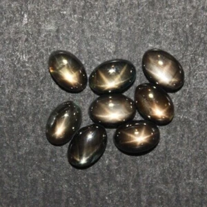 Black Star Sapphire 5x3mm,6x4mm, 7x5mm Flat Back Oval Cabochon Loose Gemstone(s) - Picture 1 of 12