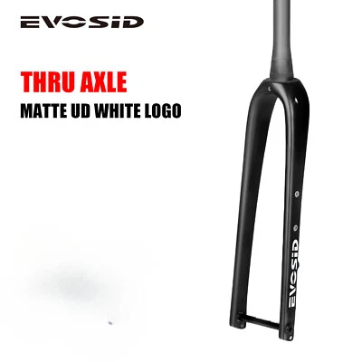 Carbon Fiber Gravel Road Bicycle Hard Fork 700C Thru Axle Disc Brake Rigid Fork - Image 1 of 4