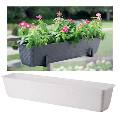 Blumenkasten mit / ohne Halter Balkonkasten mit Untersetzer (3 Farben; L:78,5cm) - Bild 1 von 2