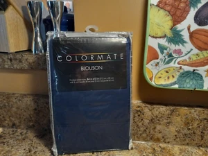 Colormate Blouson Valance Blouson singolo misto cotone 84"w x 15"l blu navy USA - Foto 1 di 12