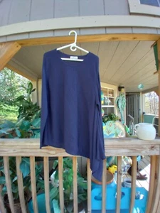 Derek Lam Unique Blue Asymmetrical Pullover Sweater Tunic Sz Large Bust 46" - Bild 1 von 6