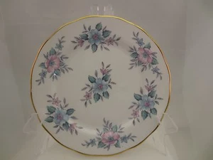 SET 6 COLCLOUGH COPPELIA BONE DESSERT TEA PLATES 6 1/4"Aqua Pink England #8378 - Picture 1 of 5