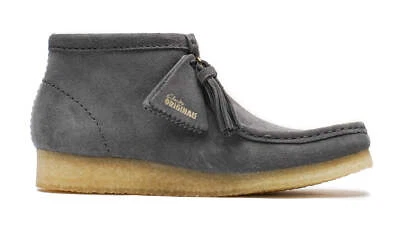[26177718] WOMENS CLARKS WALLABEE BOOT GREY/BLUE SUEDE - Image 1 of 4