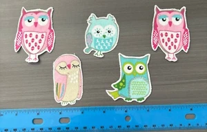 Eulen Aufbügeln Stoff Applikationen Vorgeschnitten Kinder Steppen Basteln Scrapbooking - Bild 1 von 1