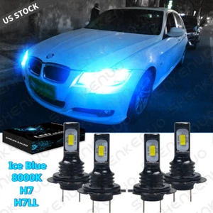 For Mercedes-Benz C250 C300 C350 - 4X 8000K Headlight High + Low Beam LED Bulbs - Picture 1 of 10